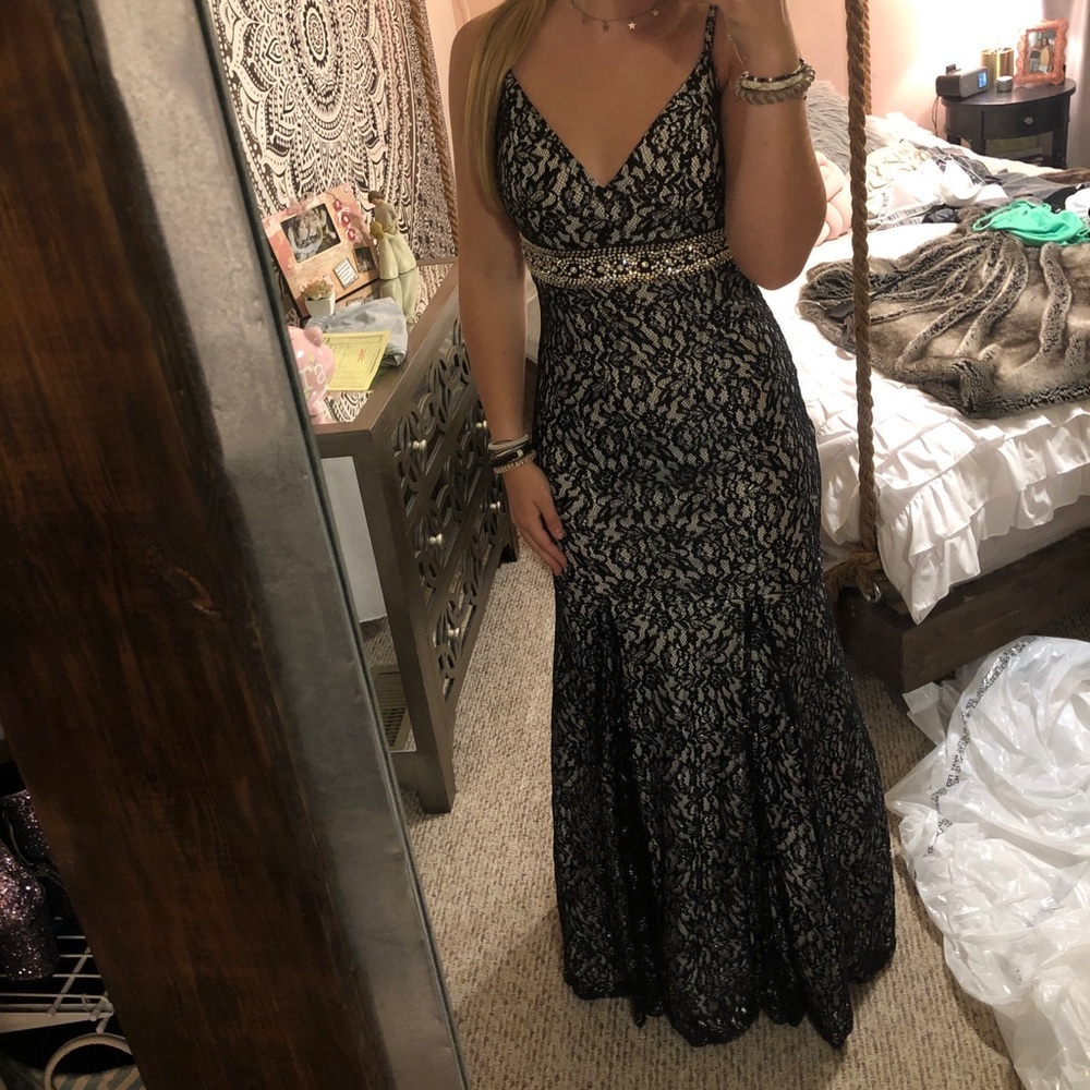 Black & White lace formal dress